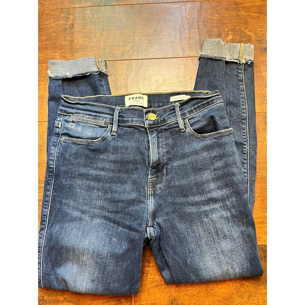 Frame Denim Dark Blue Skinny Jeans